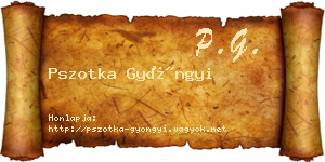 Pszotka Gyöngyi névjegykártya